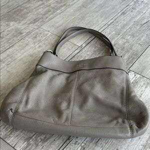 Coach Gray Leather Shoulder Bag with Slouchy Silhouette